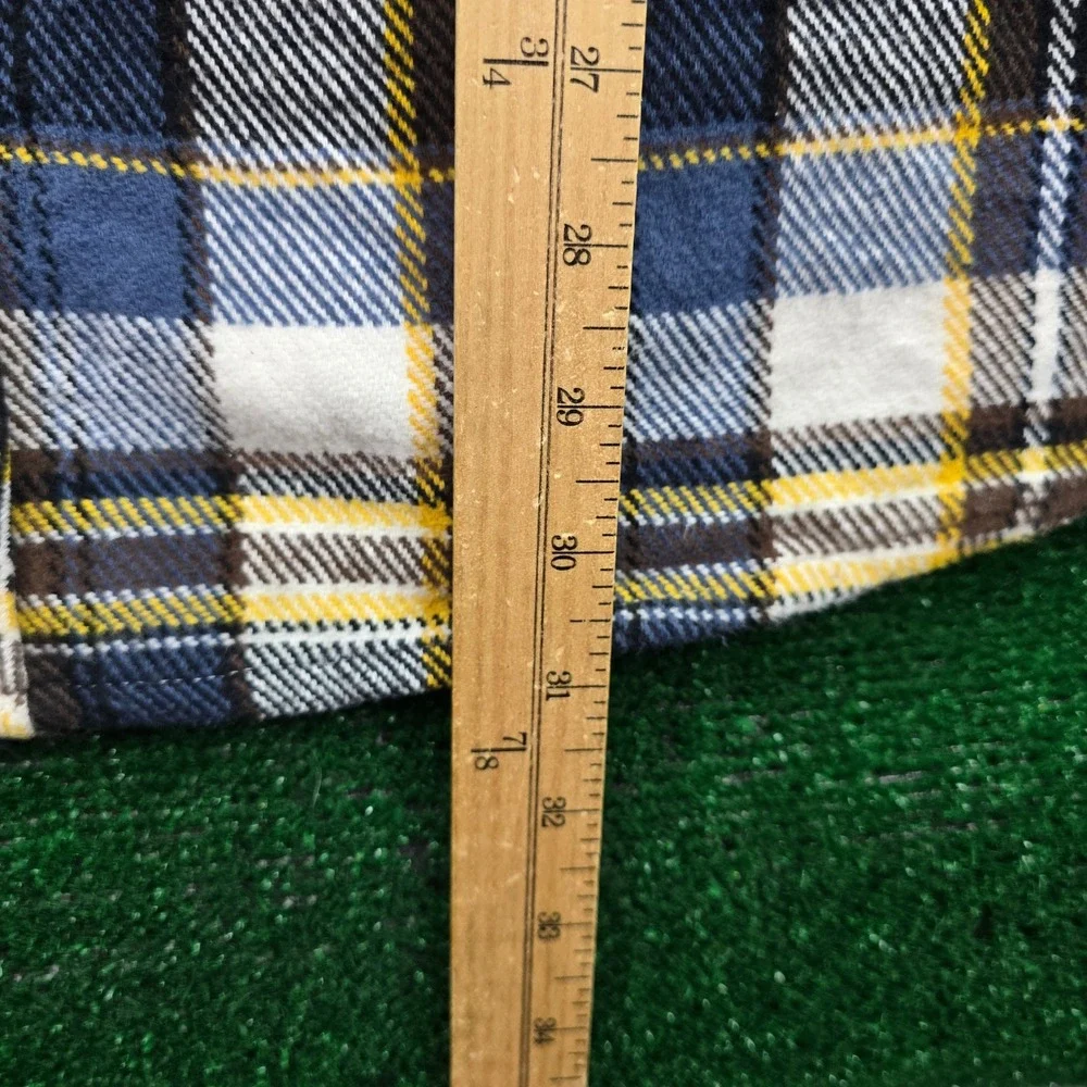 Depart West Flannel Shirt Mens 2XL Blue Plaid Button‎ Up Long Sleeve Outdoors